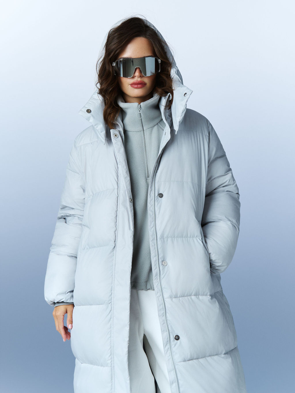 Пуховик удлиненный стеганый "Жемчуг" женский