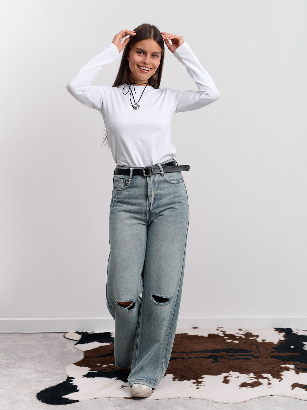 Лонгслив женский "Cкин" белый