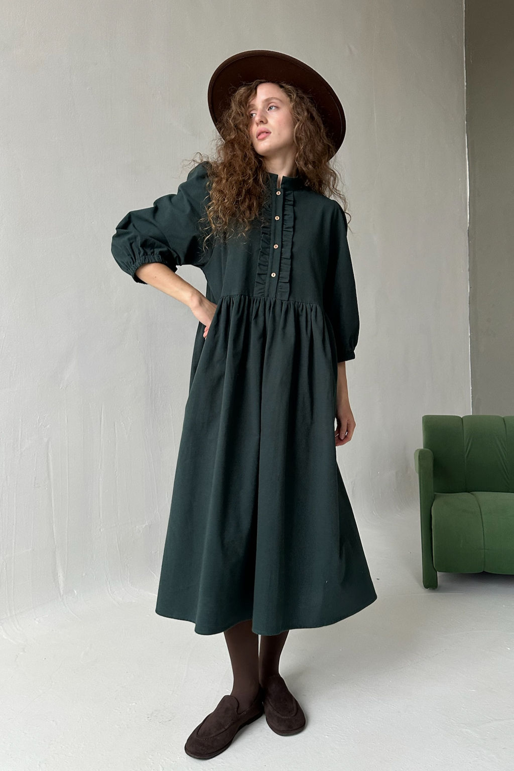 Платье SEPTEMBER104/02/Темно-зеленый