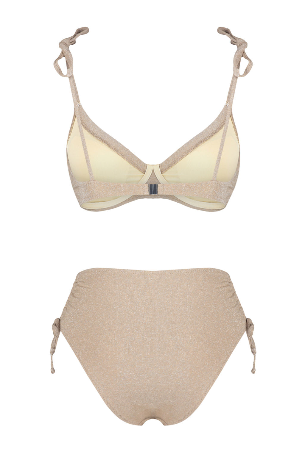 TRENDYOLMILLA Lacivert Balkonet Baglamal? Simli Yuksek Bel Hipster Bikini Tak?m? TBESS24BT00136 фото 22