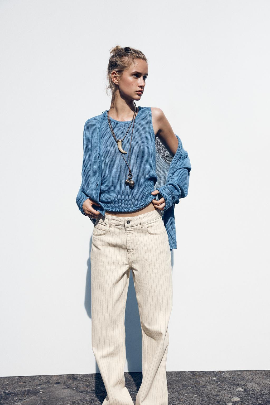 100% COTTON KNIT CARDIGAN