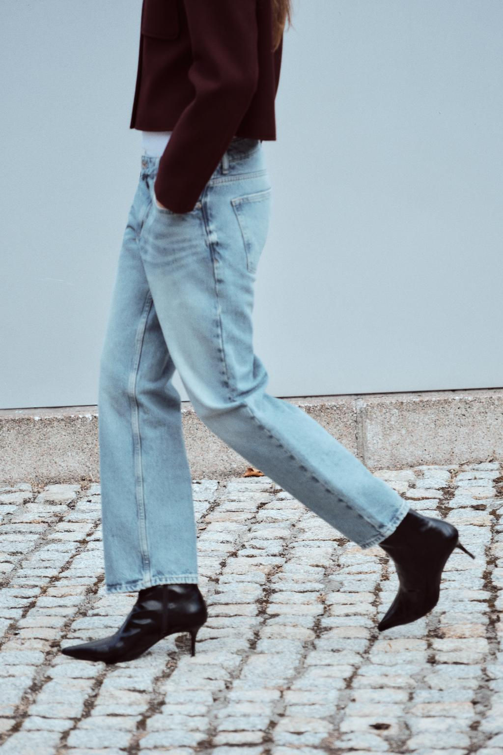 Z1975 MID-WAIST STRAIGHT CROPPED JEANS - Zara фото 10