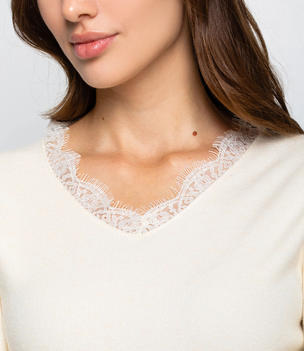 Джемпер #КТ9045, кремовый