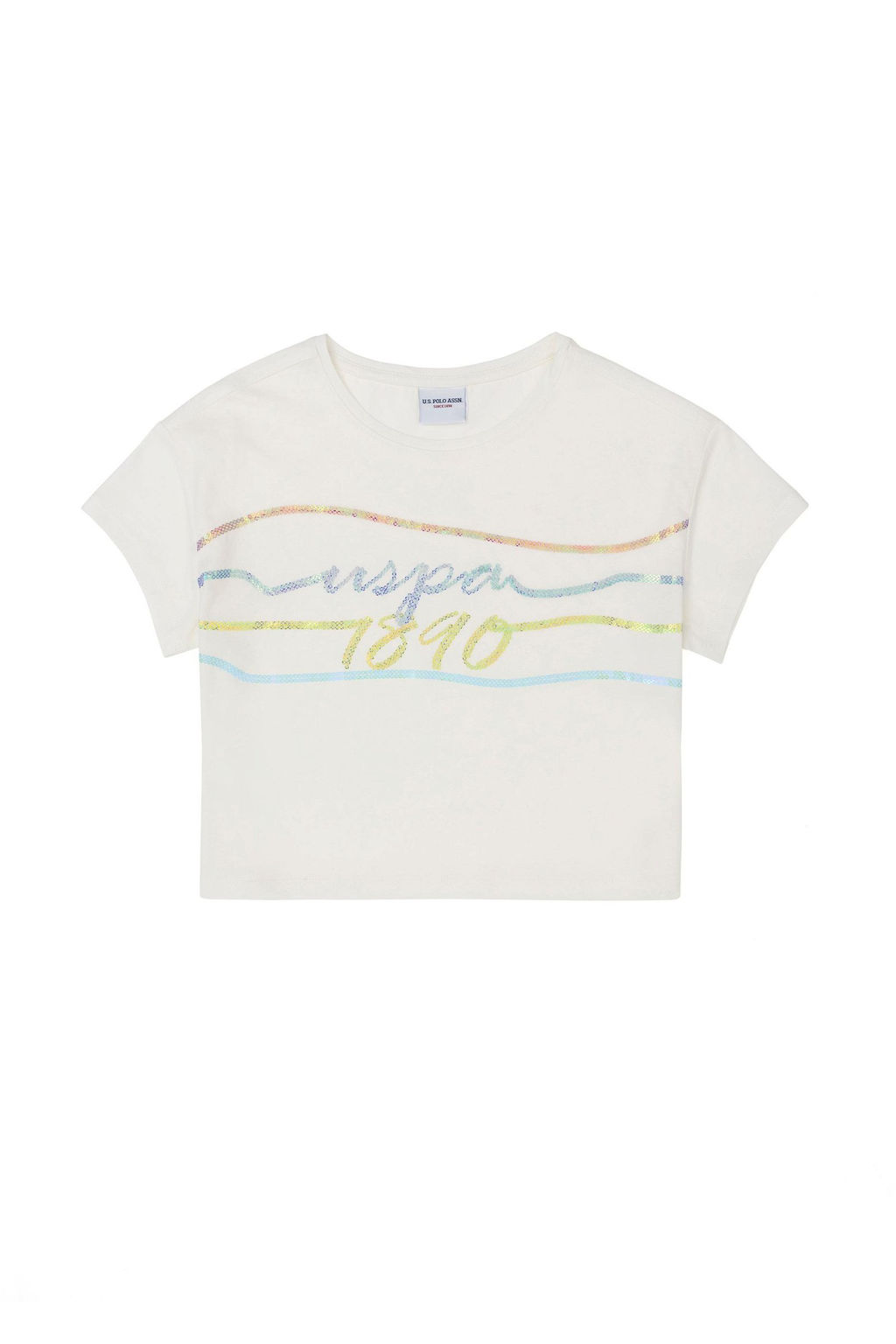 Футболка цвета экрю для девочки - U.s. polo assn фото 2