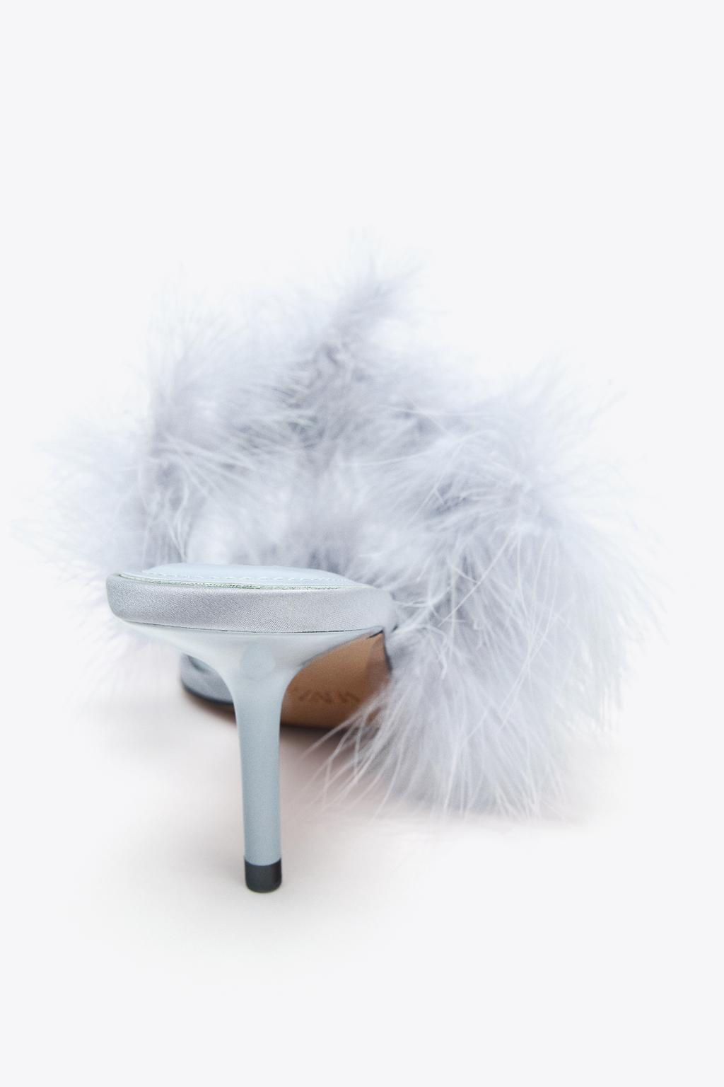 FEATHER HEELED SANDALS - Zara фото 5