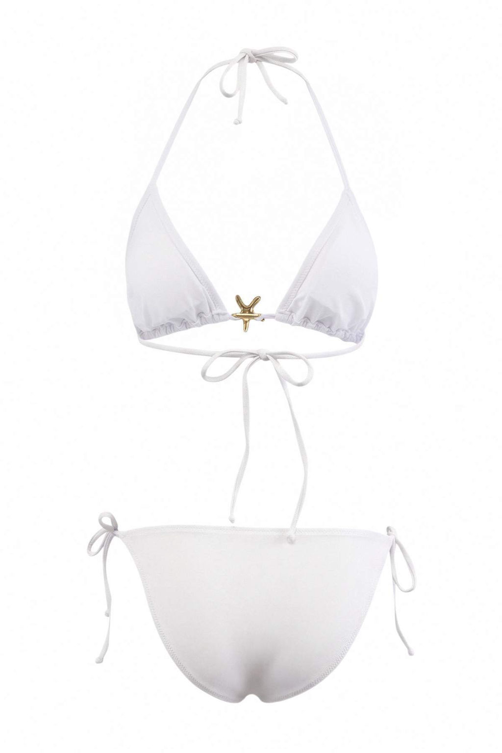 Beyaz Ucgen Kapl? Dokum Aksesuarl? Regular Bikini Tak?m? TBESS25BT00064