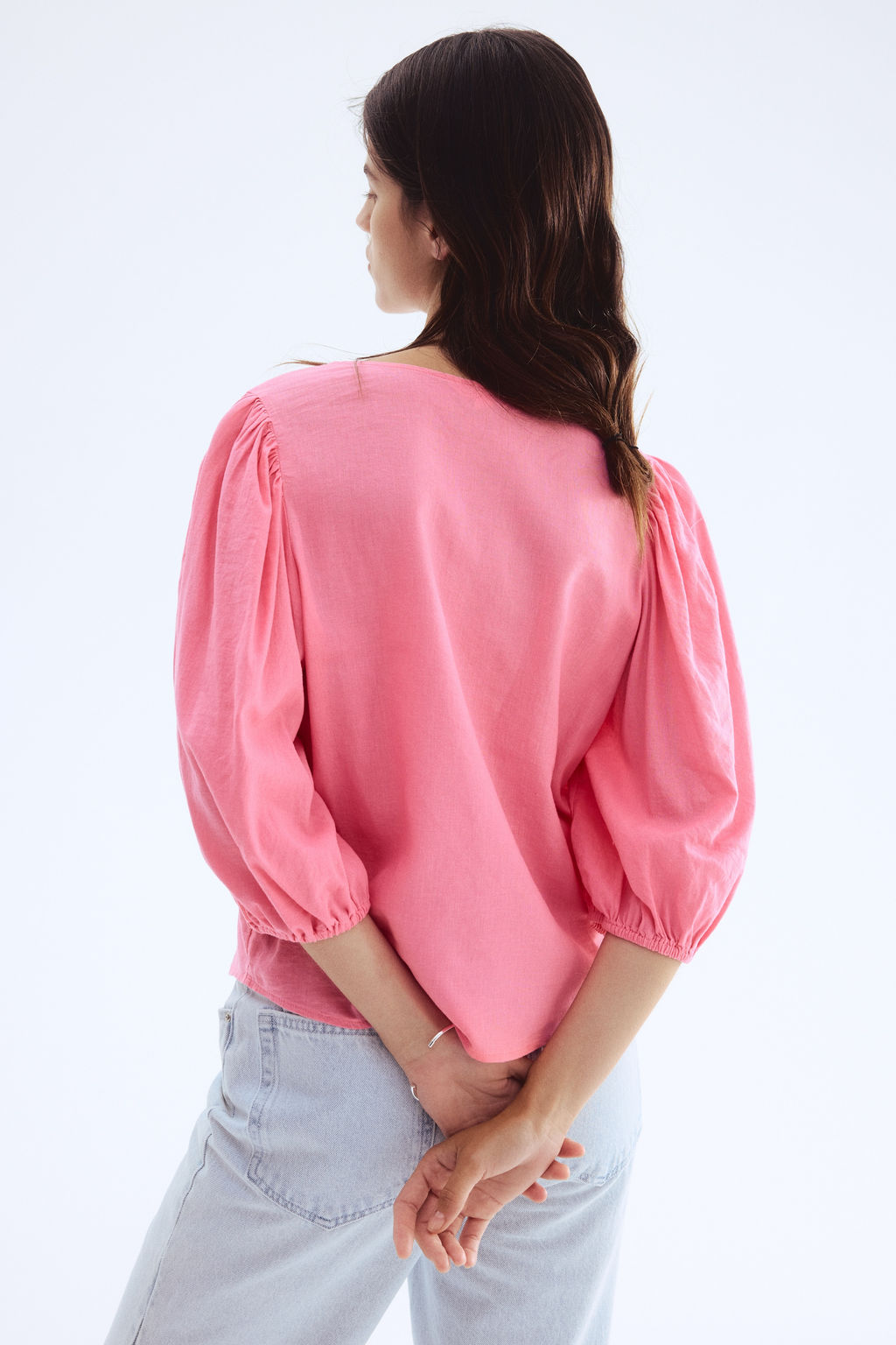 Blusa en mezcla de lino - H&m фото 14