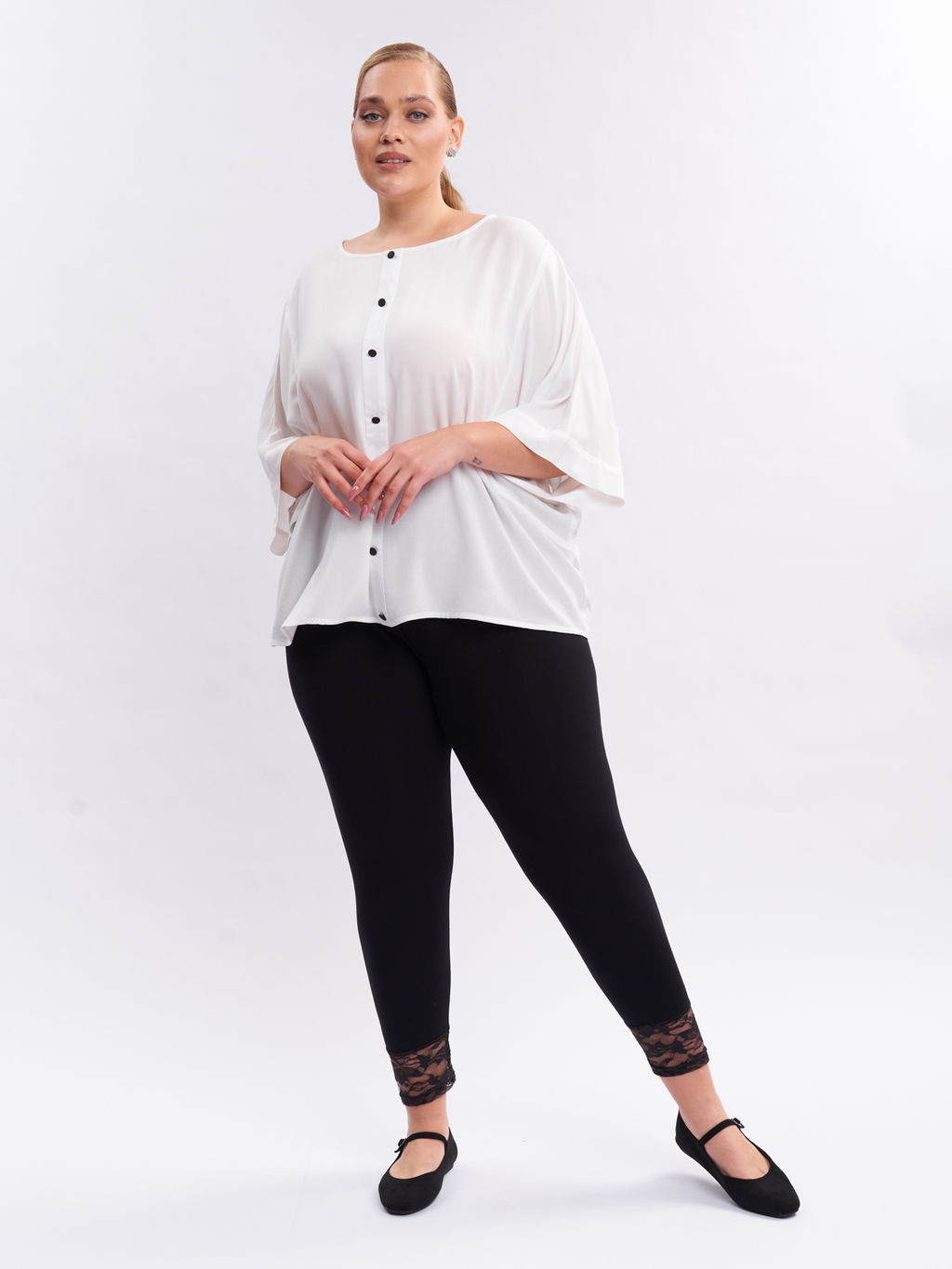 Леггинсы с кружевом TLL12939BLK01 - Артесса фото 2