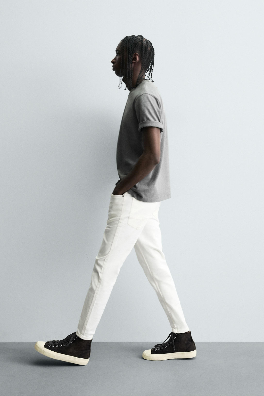 JEANS SKINNY FIT CROPPED / Blanco roto - Zara фото 6