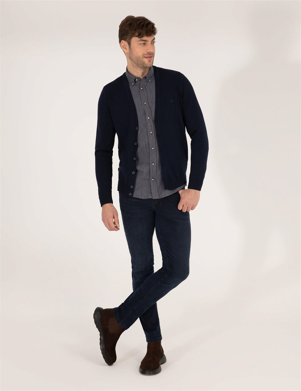 Lacivert Slim Fit Basic D__meli Triko H_rka - Pierre cardin фото 3