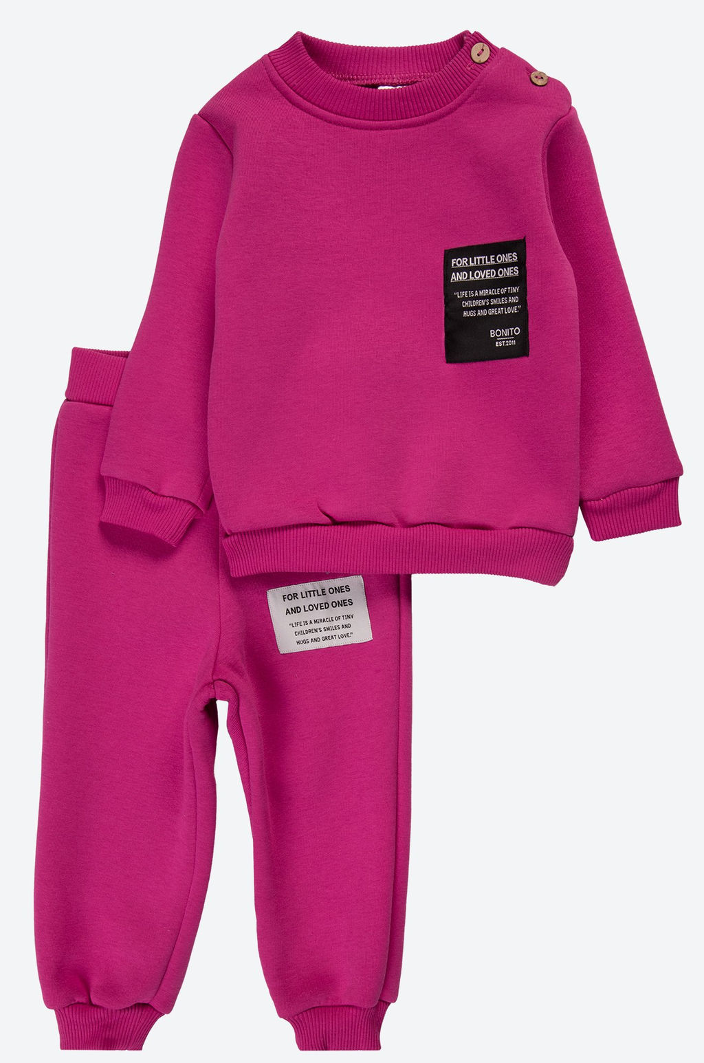 Теплый костюм для девочки из футера с начесом Bonito  фото 2