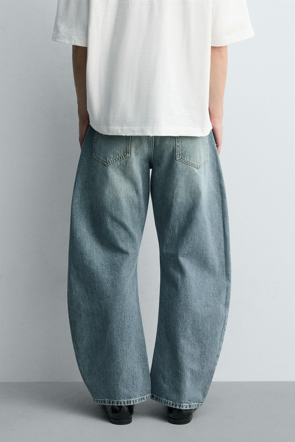 JEANS RELAXED BARREL FIT / Azul / Verde - Zara фото 7