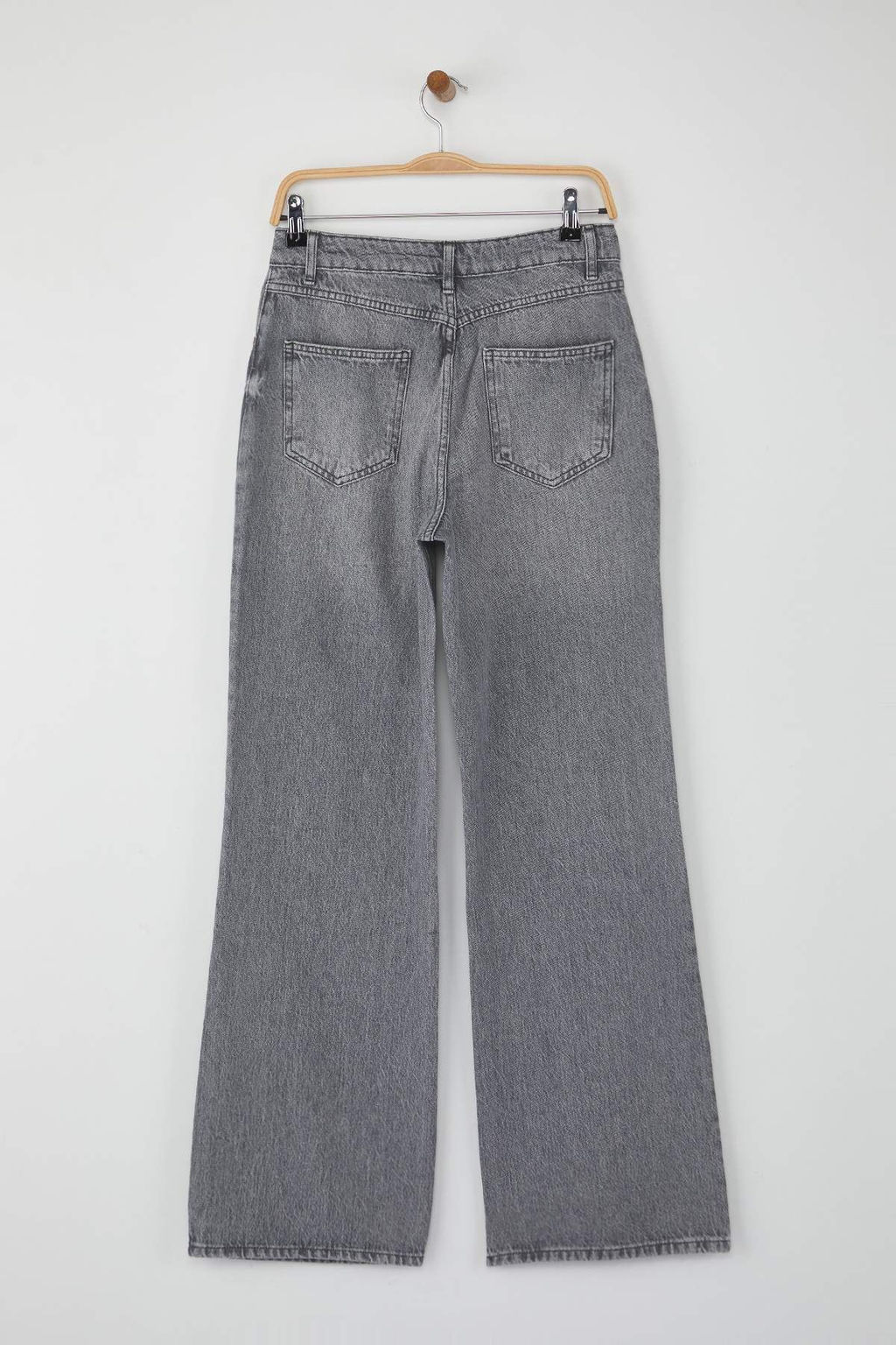 Gri Yuksek Bel Genis Paca Wide Leg Palazzo Jeans TWOAW26JE00066 - Trendyolmilla фото 6