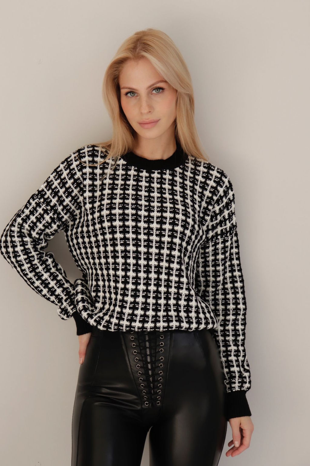 10398 Джемпер чёрно-белый - Martichelli фото 3