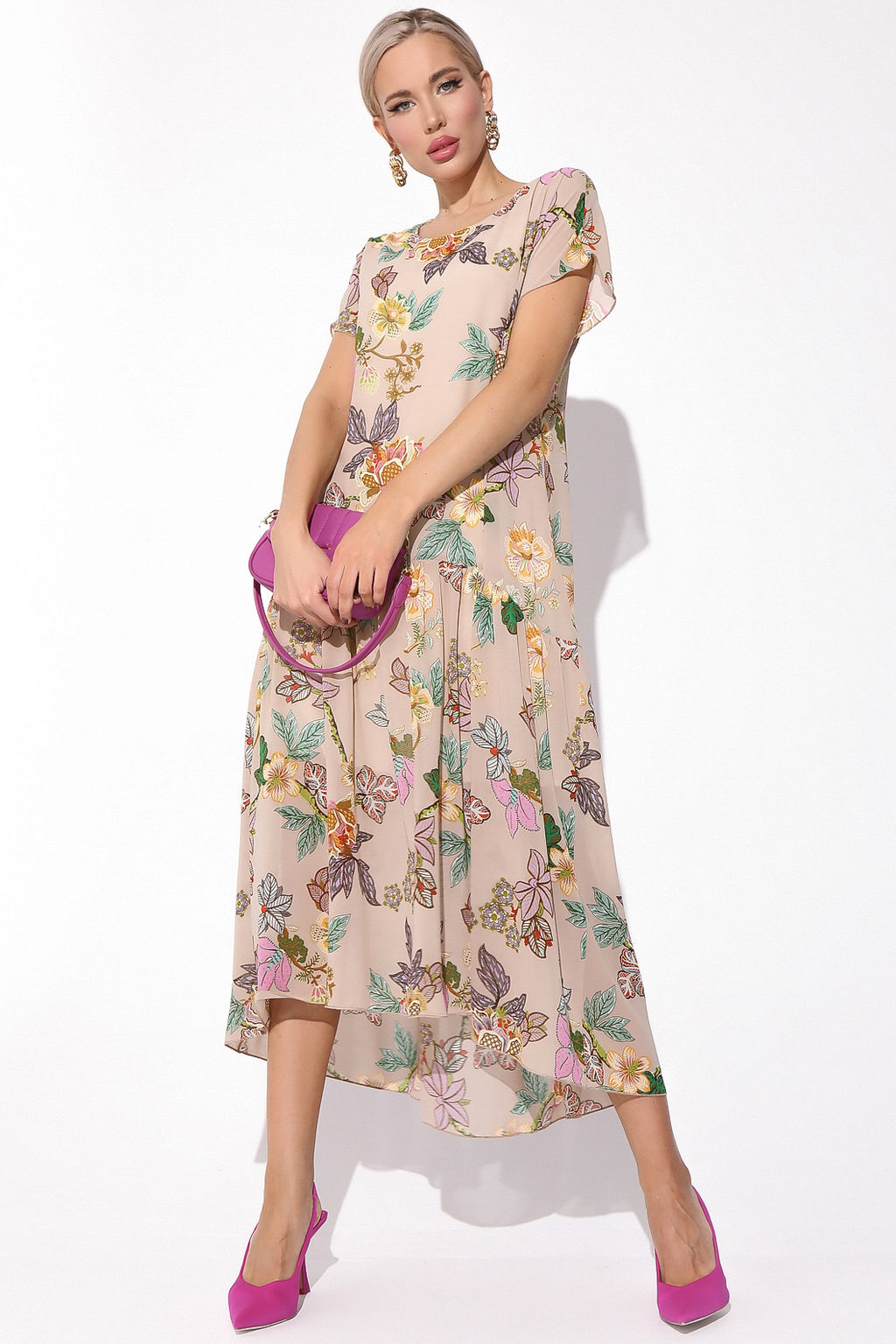 Платье Тонкие чувства (беж цветы) - Эльза фото 2