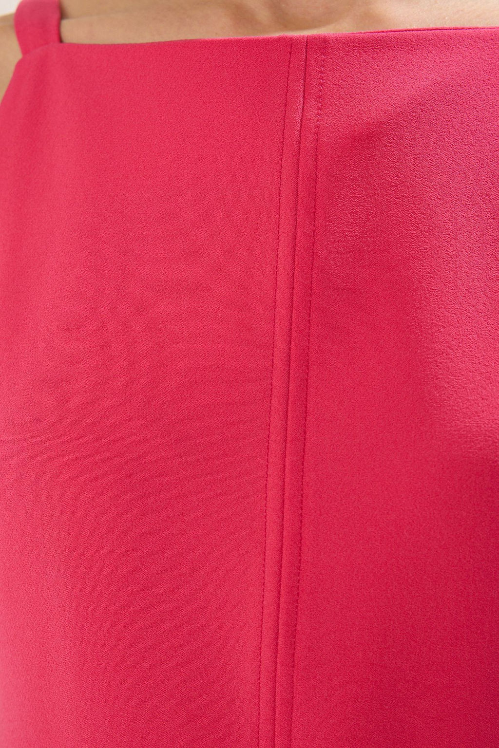 Pembe Duz Kesim Dikis Detayl? Mini Dokuma Elbise TWOSS25EL00127