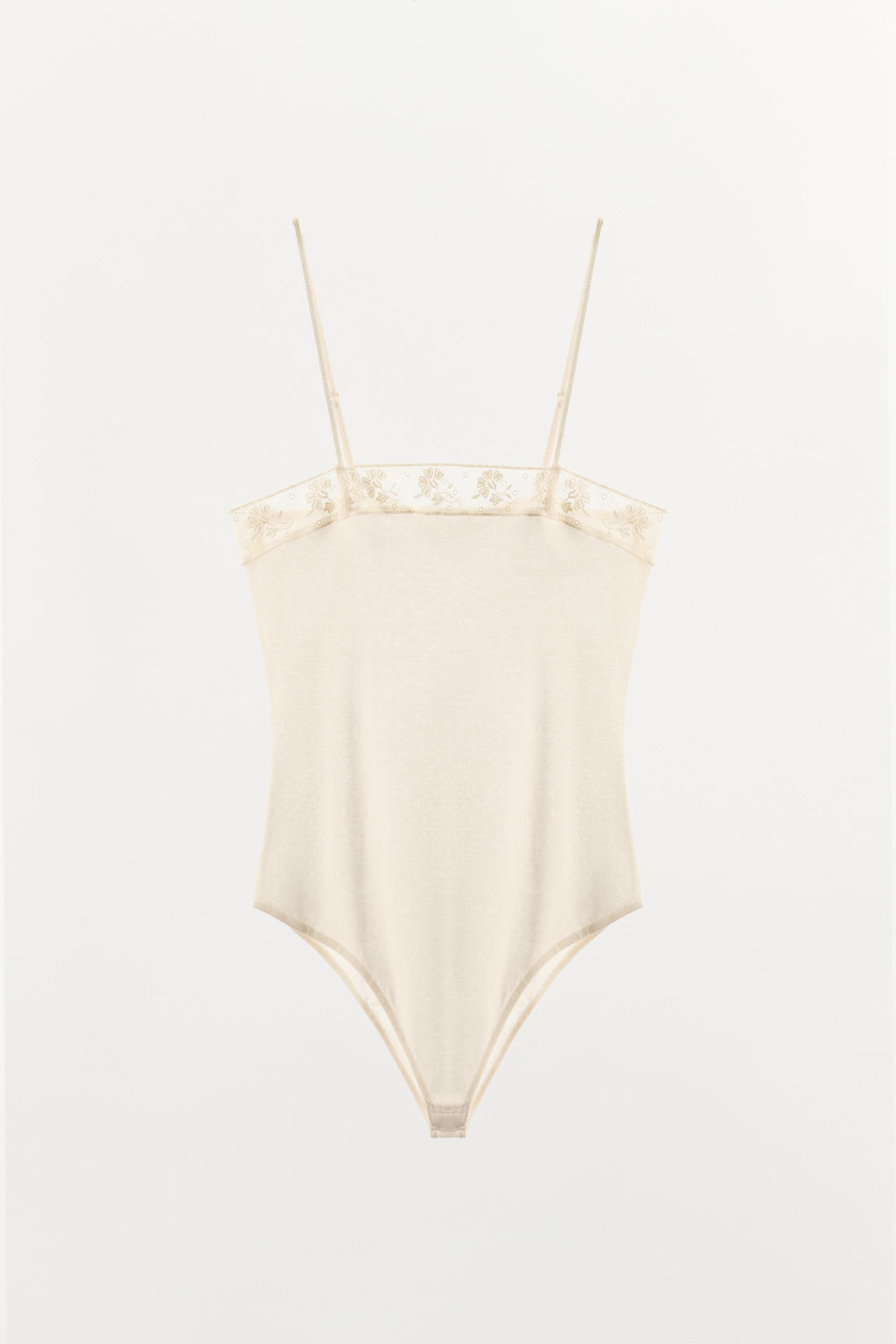 BODY PUNTO FINO ENCAJE / Crudo - Zara фото 5