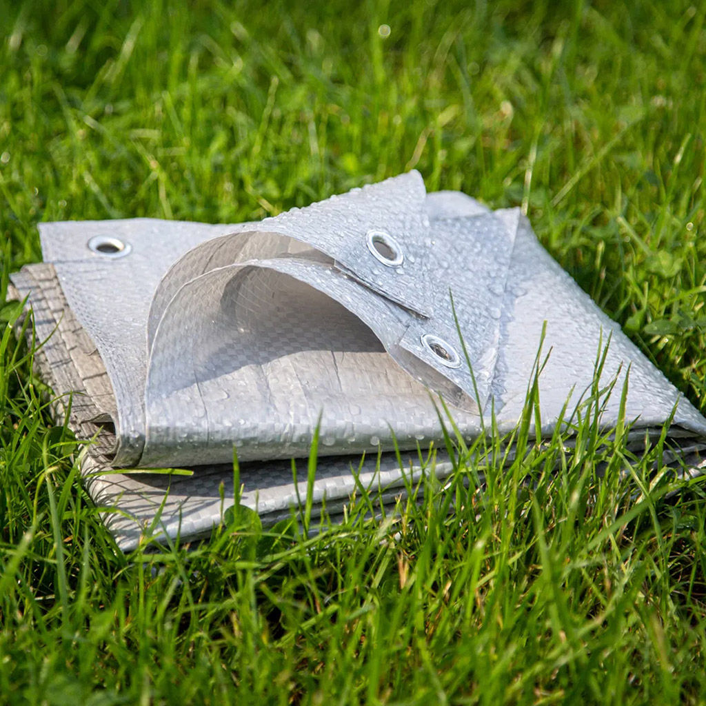 Тент 3х4м из полипропилена 60г/м2, водонепроницаемый, на люверсах, серый (Россия) - Домашняя мода фото 7