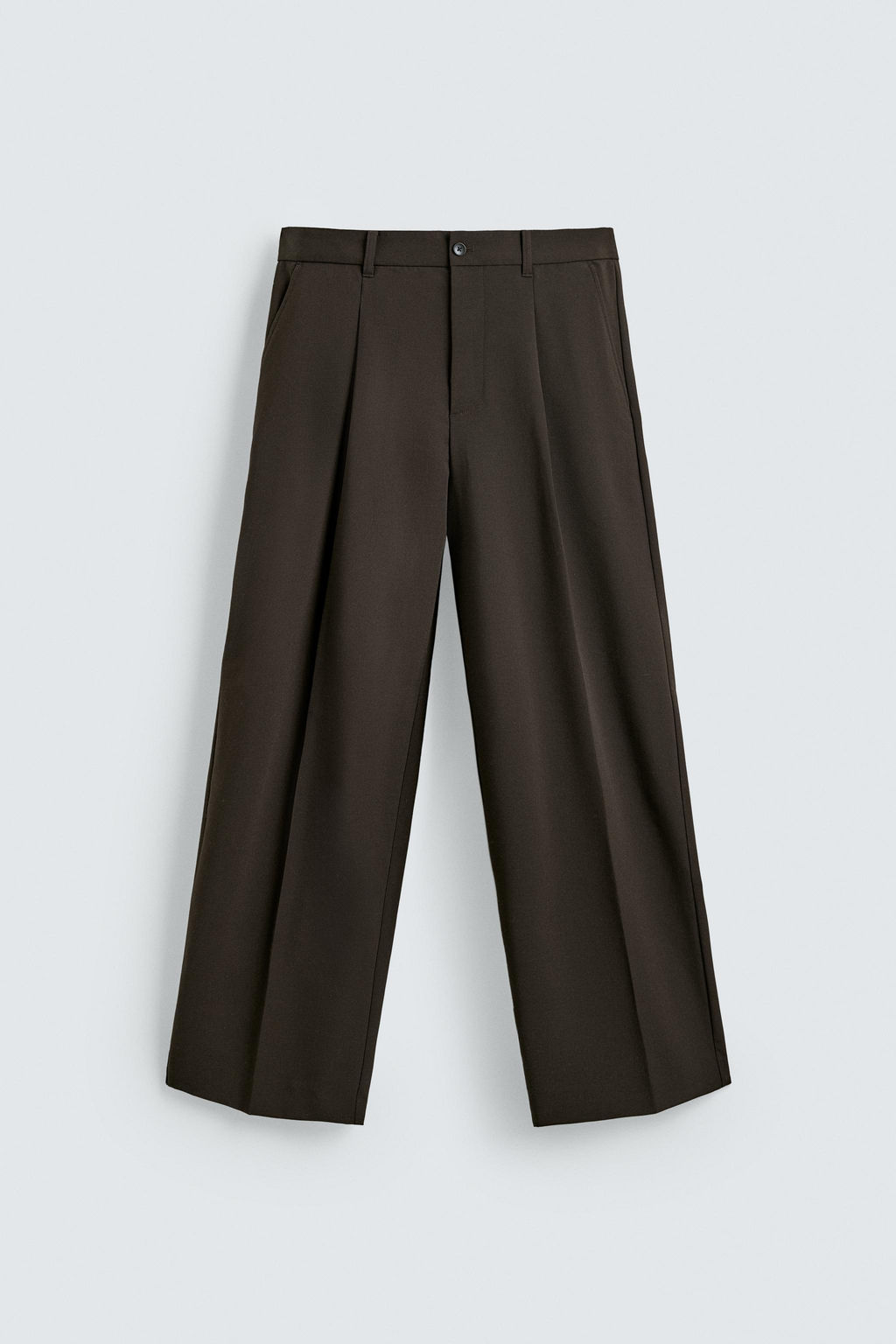 PANTAL?N WIDE FIT PLIEGUES / Marr?n - Zara фото 7