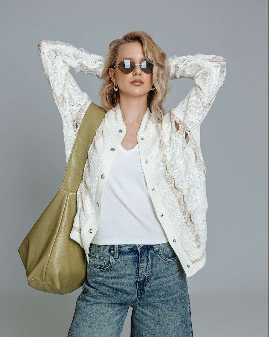 Кардиган вязаный с ажурным узором на кнопках KAR001 - Sahar art lab фото 11