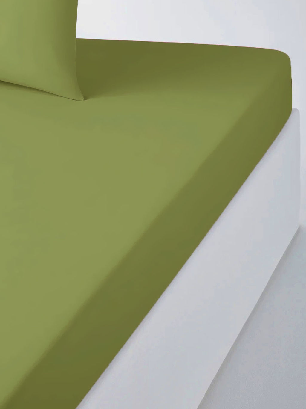 Простыня из сатина гладкокрашенного - Олива 180х215