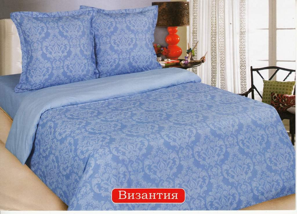 Постельное белье - Поплин Deluxe Византия аква Евро - Luteks фото 2