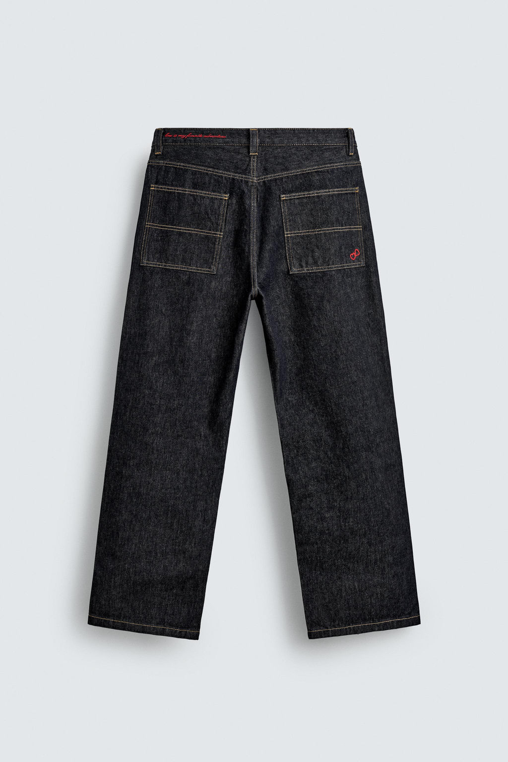 EMBROIDERED HEART DENIM CHINO TROUSERS - Zara фото 10