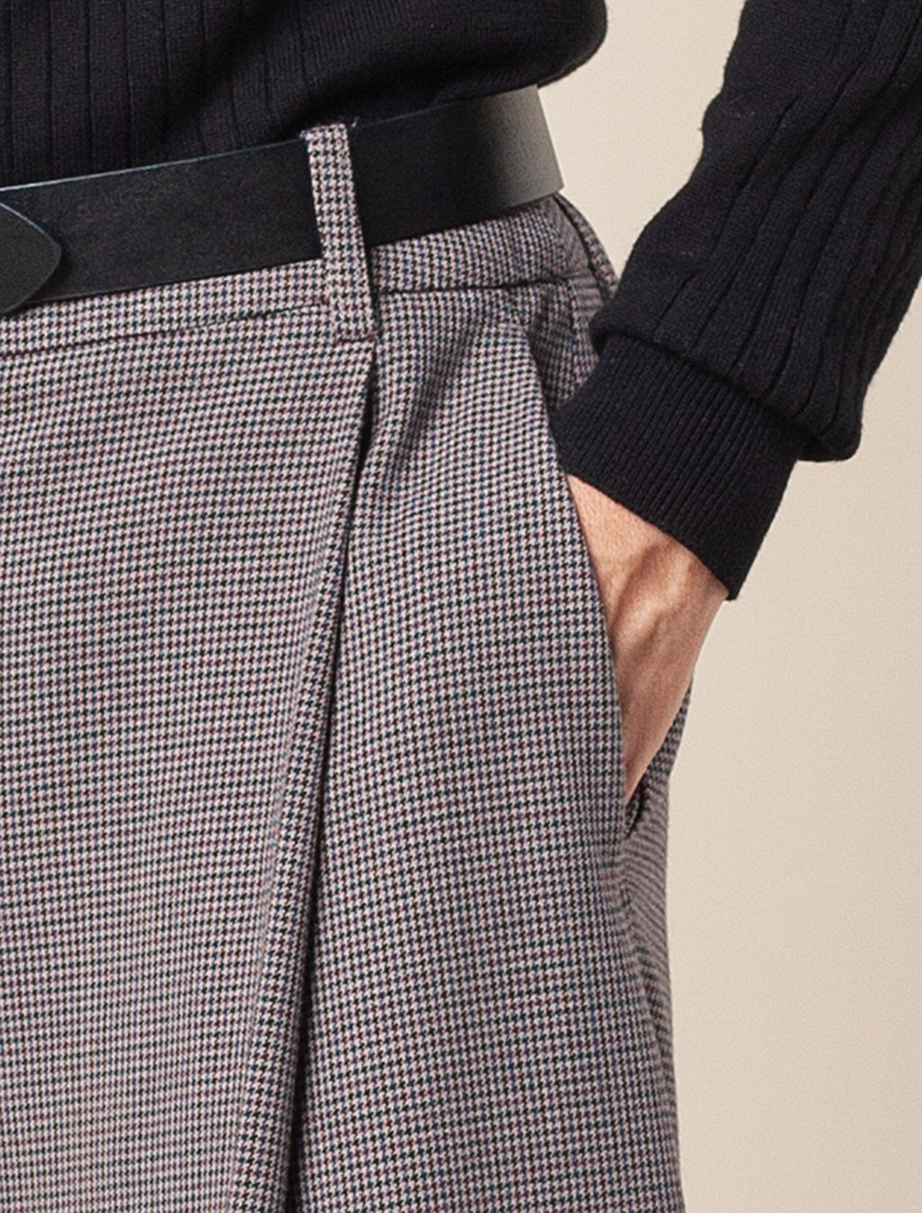 VILATTE / Кюлоты из эластичной поливискозы в мелкую лапку  фото 2