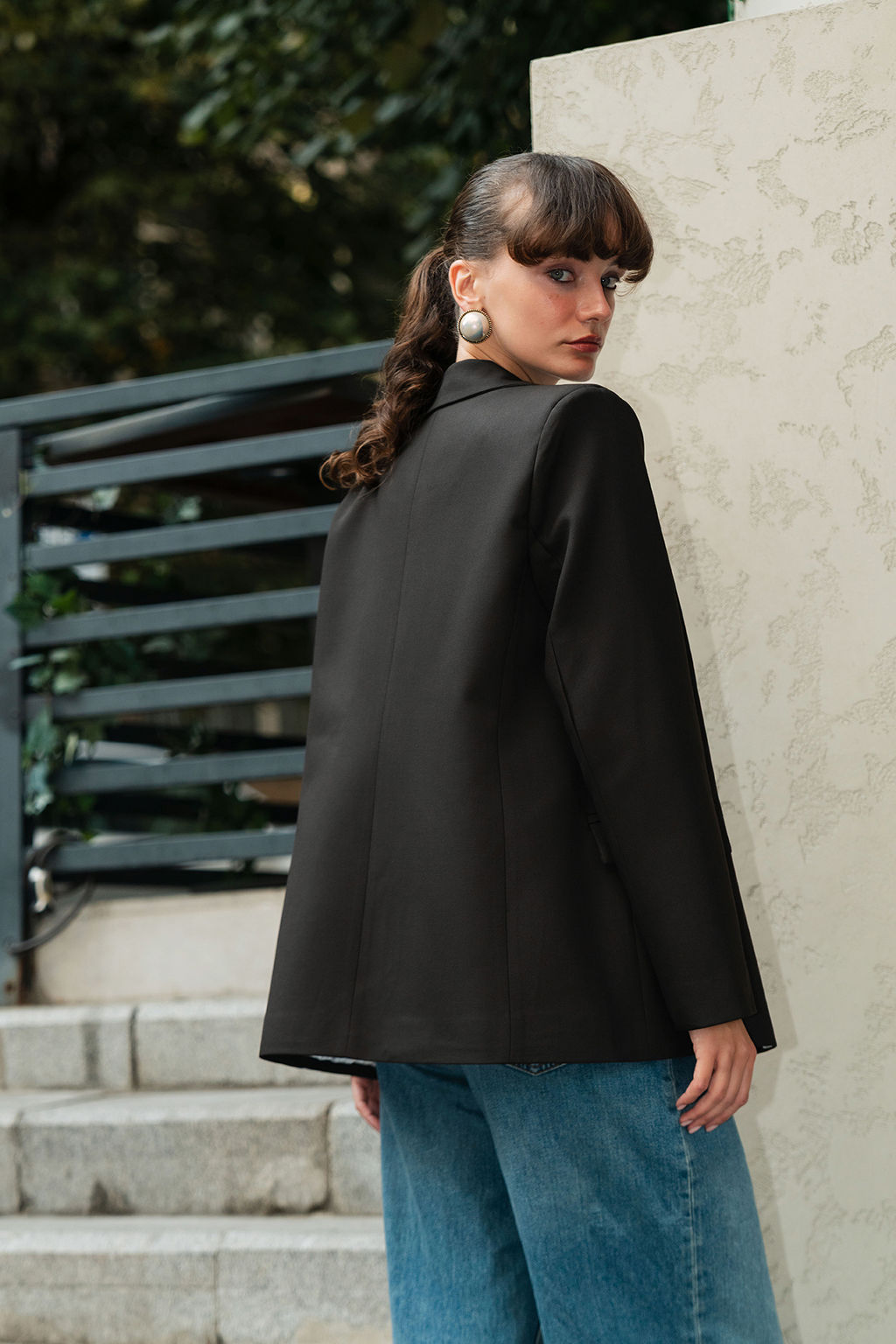 Kahverengi Rahat Kal?p Cizgili Astarl? Dokuma Blazer Ceket TWOAW26BC00044 - Trendyolmilla фото 10