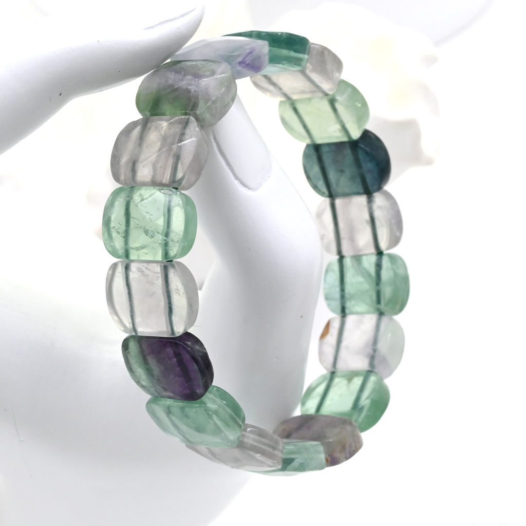 Браслет граненый овал 15*11мм из флюорита, 17см