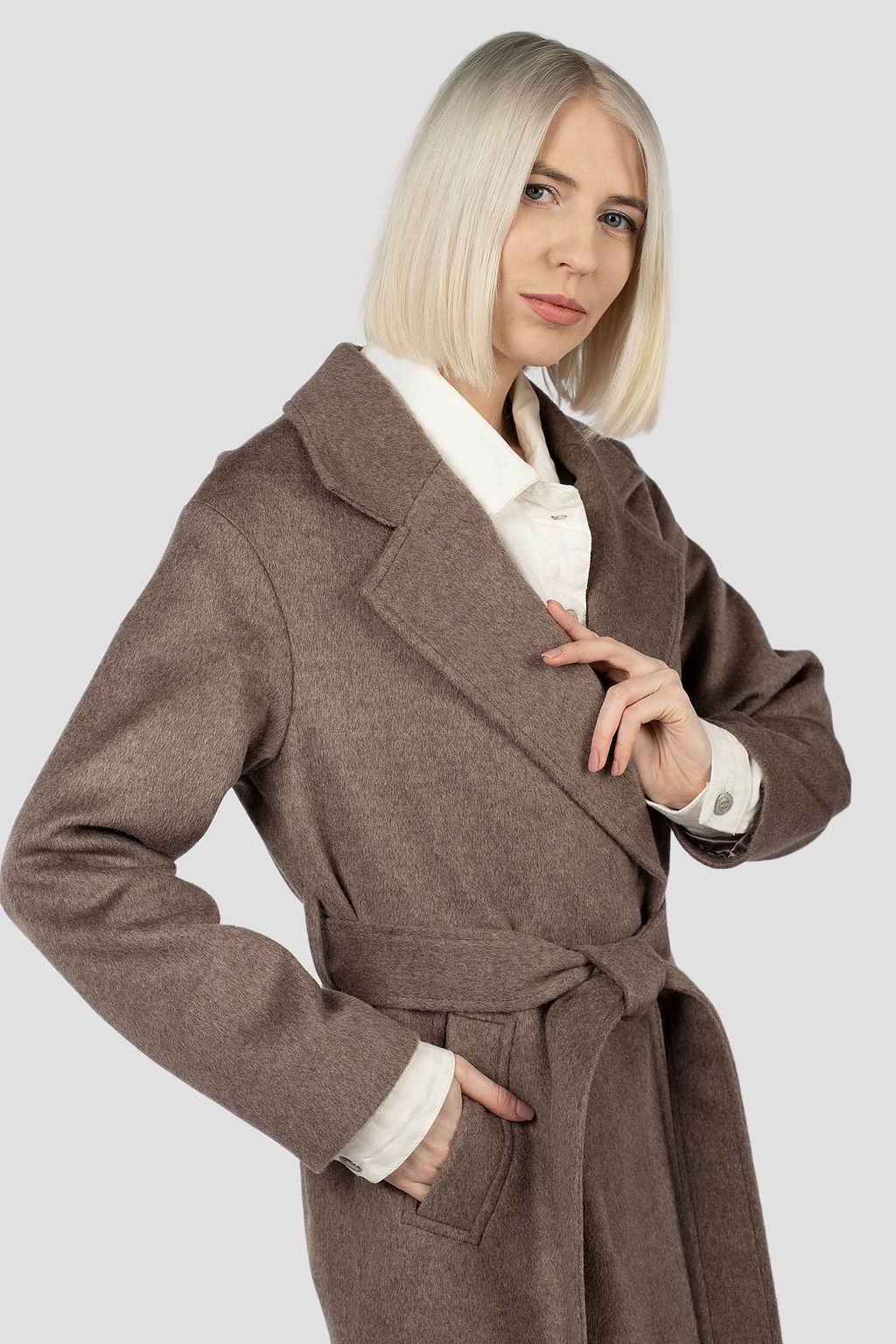 Пальто женское демисезонное (пояс) - El podio фото 5