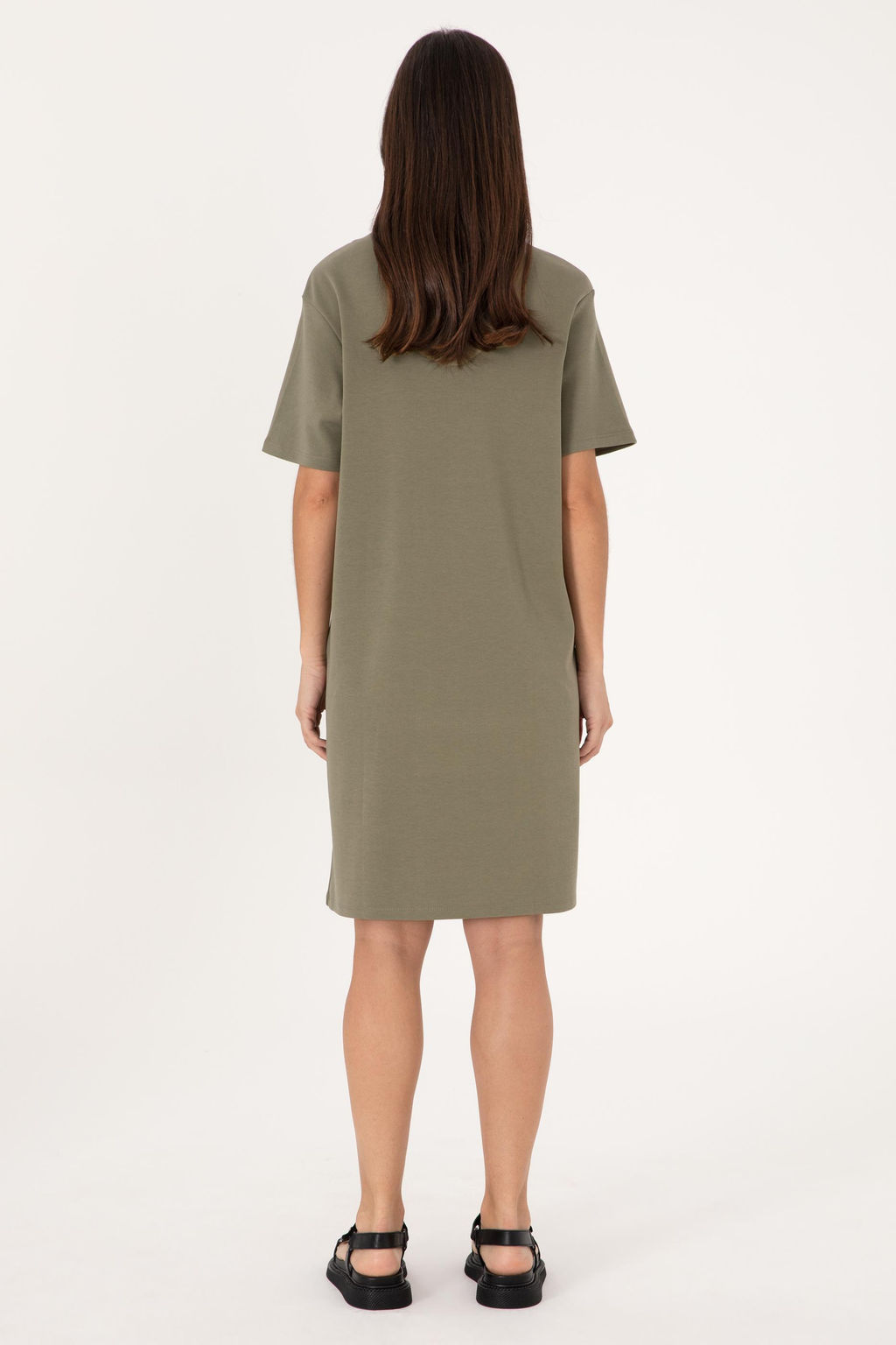 Kad_n Koyu Haki Bisiklet Yaka Mini Boy _rme Elbise Sepette S_rpriz _ndirim - U.s. polo assn фото 4