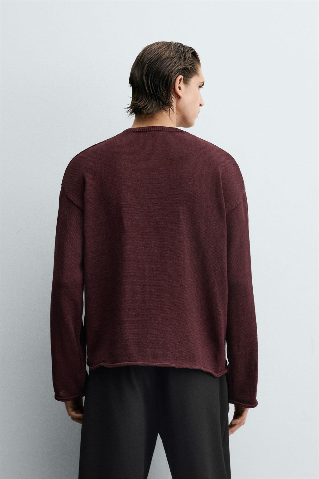 TEXTURED TURN-UP TRIM SWEATER - Zara фото 3