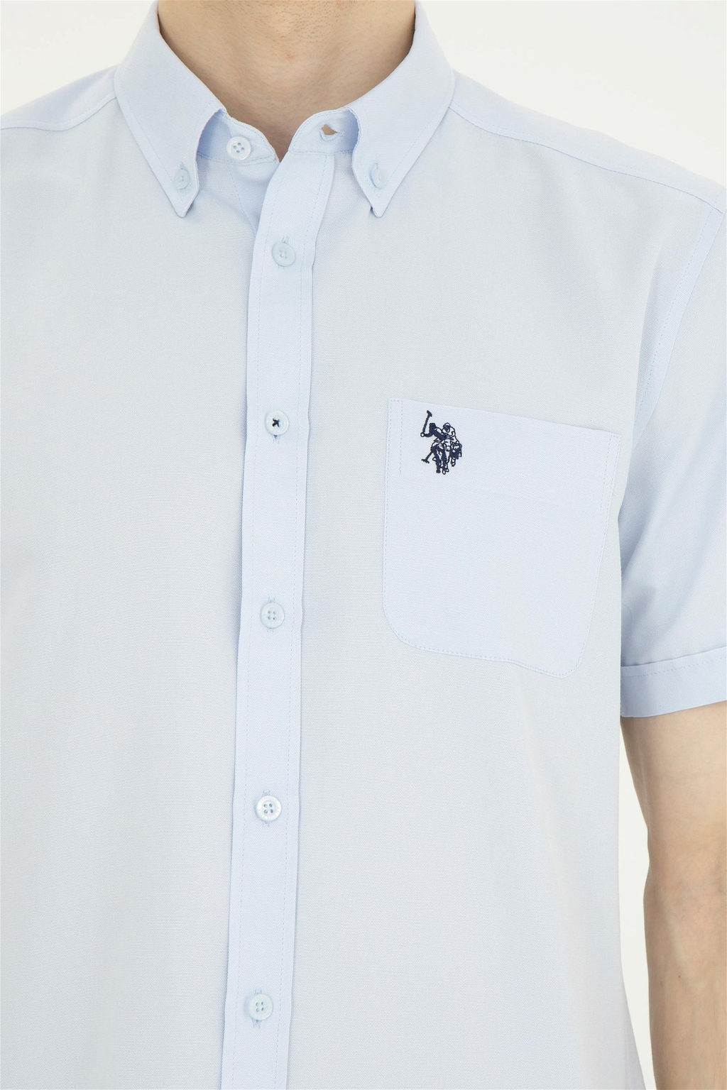 Мужская голубая рубашка с коротким рукавом Неожиданная скидка в корзине - U.s. polo assn фото 7