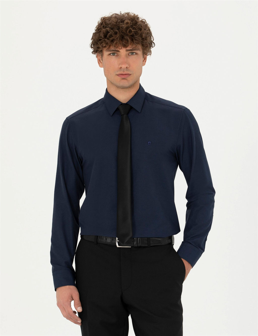 Lacivert Slim Fit Uzun Kollu Basic G_mlek - Pierre cardin фото 3
