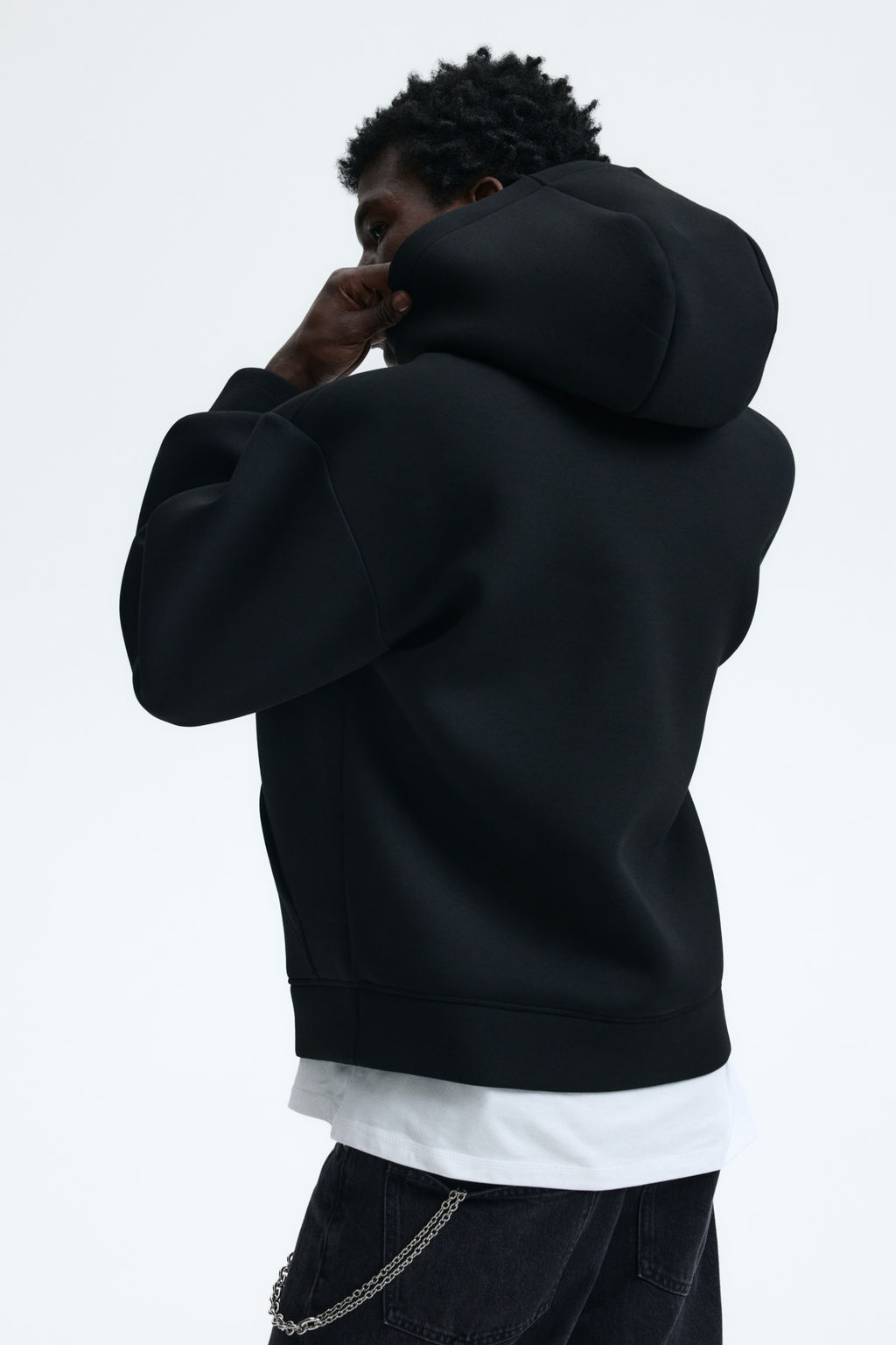 Sudadera efecto neopreno con capucha Loose Fit - H&m фото 6
