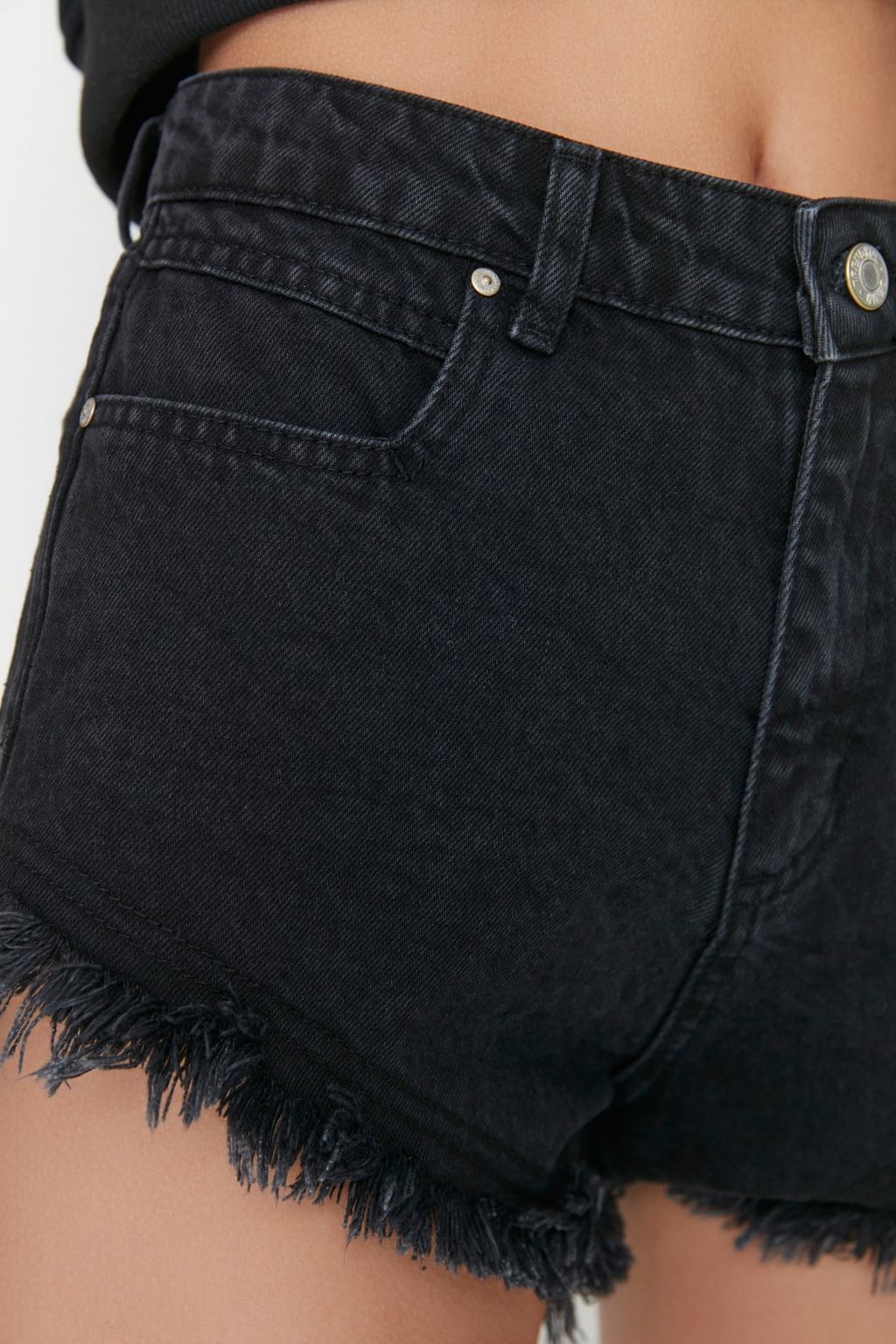 TRENDYOLMILLA Siyah Y?rt?kl? Yuksek Bel Denim Sort TWOSS22SR00152  фото 4