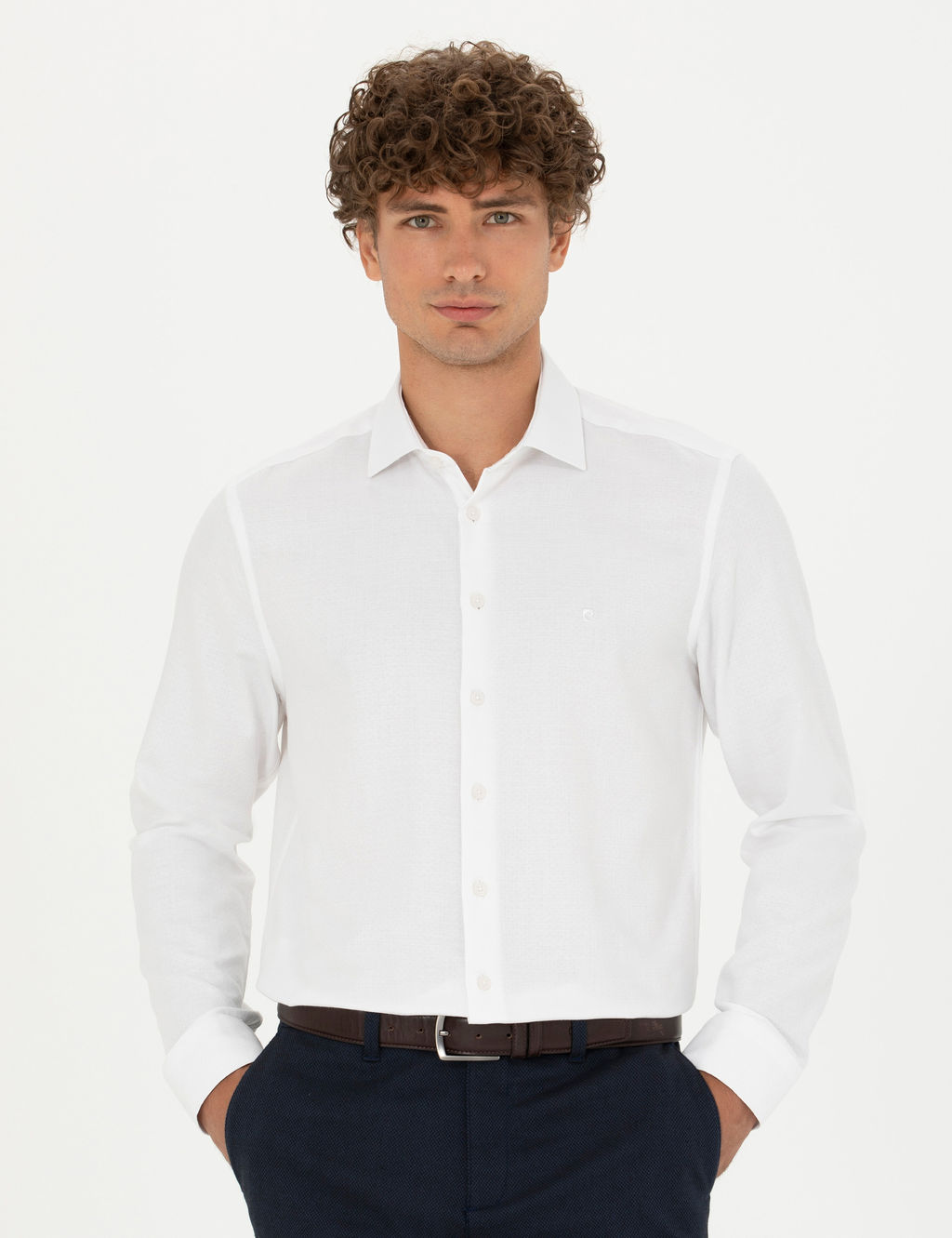 Beyaz Slim Fit Uzun Kollu G_mlek