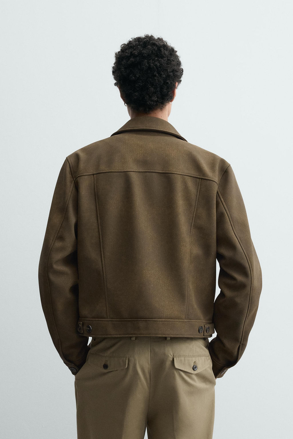 CAZADORA CROPPED FIT EFECTO PIEL / Aceite - Zara фото 3