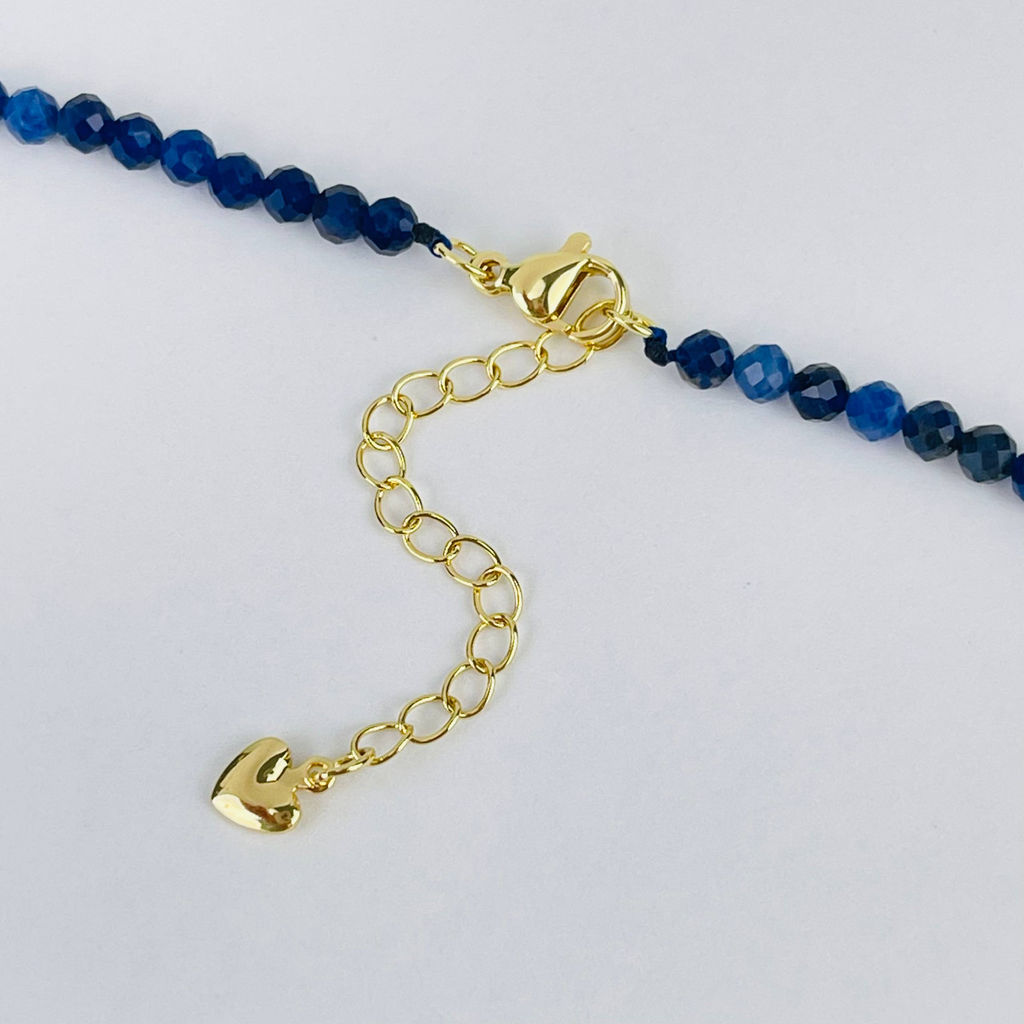 Колье из Содалита и Жемчуга 42 см +