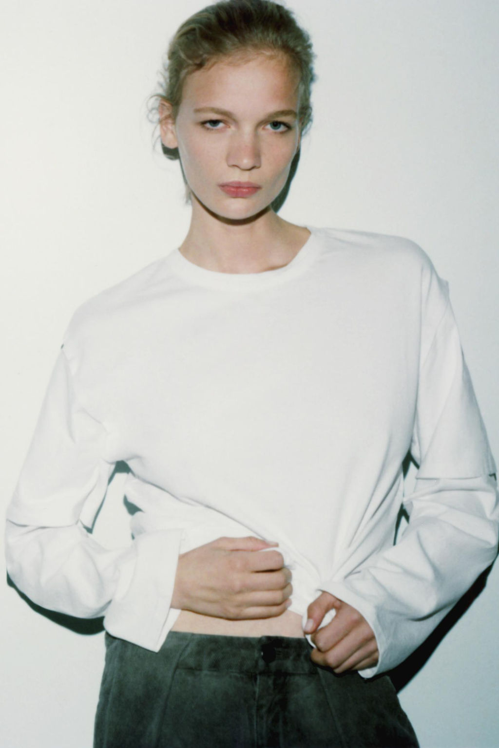 DOUBLE EFFECT LONG SLEEVE T-SHIRT - Zara фото 12