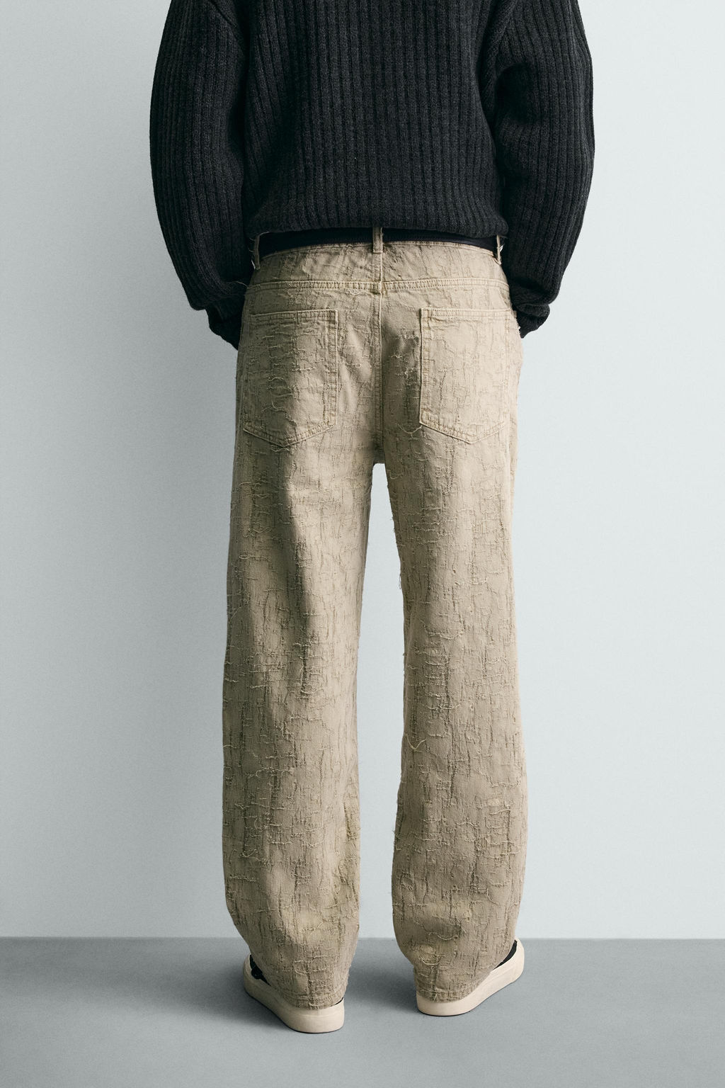 PANTAL?N STRAIGHT FIT JACQUARD / Khaki - Zara фото 3