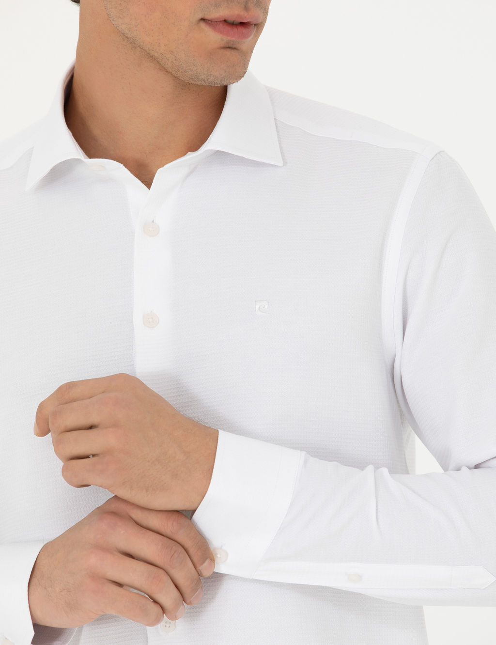 Beyaz Slim Fit Uzun Kollu G_mlek