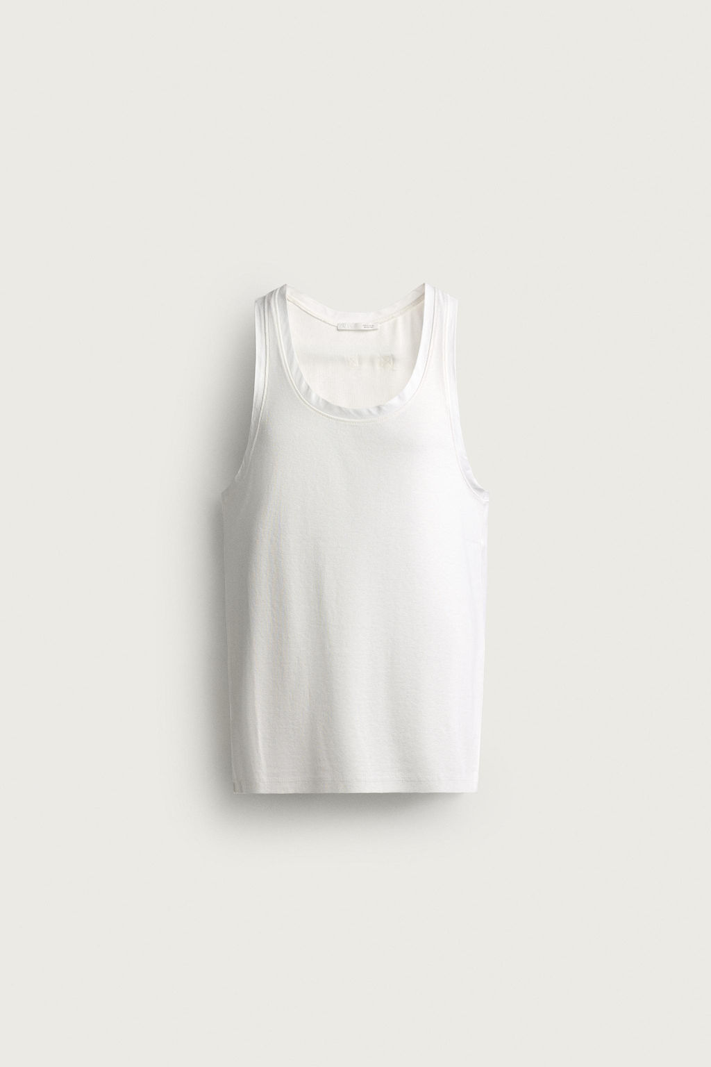 CAMISETA TANK RIB VIVO COMBINADO / Blanco - Zara фото 7