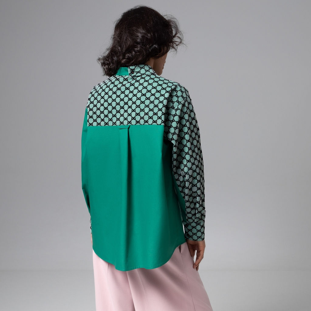 Рубашка комбинированная с сеткой Моя философия  шик - Charutti фото 15