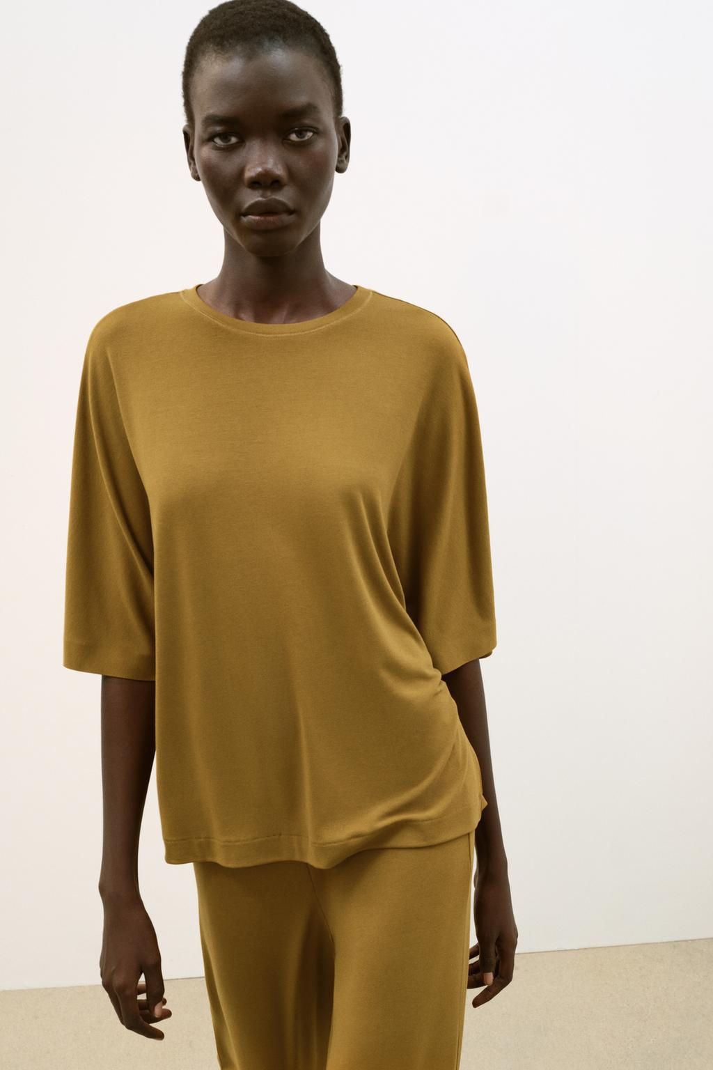 OVERSIZE FLOWING T-SHIRT - Zara фото 9