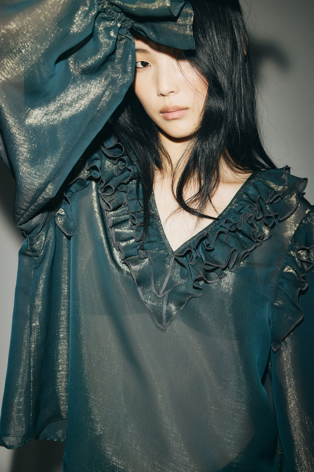 Frill-trimmed blouse - H&m фото 7