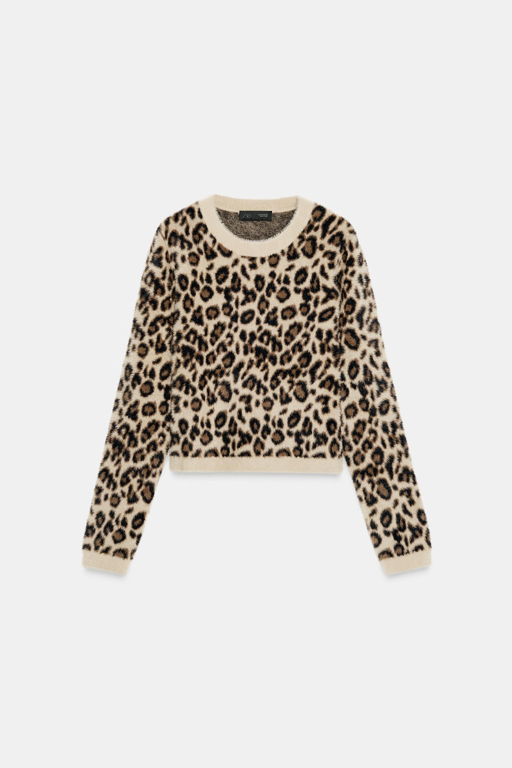 ANIMAL PRINT FAUX FUR KNIT JUMPER