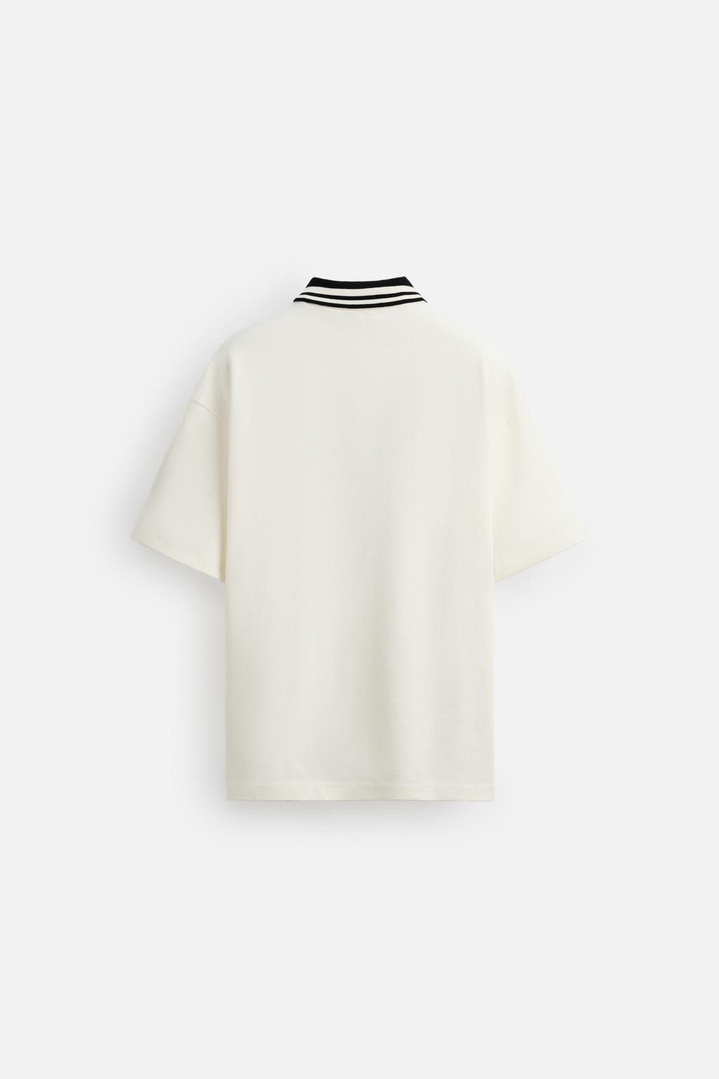 RETRO RUGBY TEXTURED POLO SHIRT - Zara фото 8