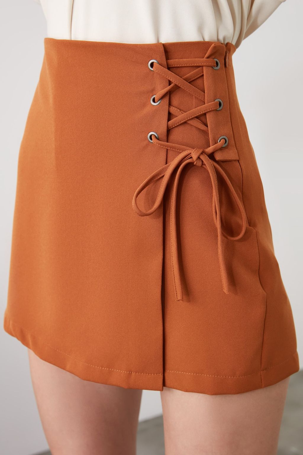 TRENDYOLMILLA Pembe Baglama ve Kusgozu Detayl? Dokuma Sort Etek TWOAW21SR0038  фото 86